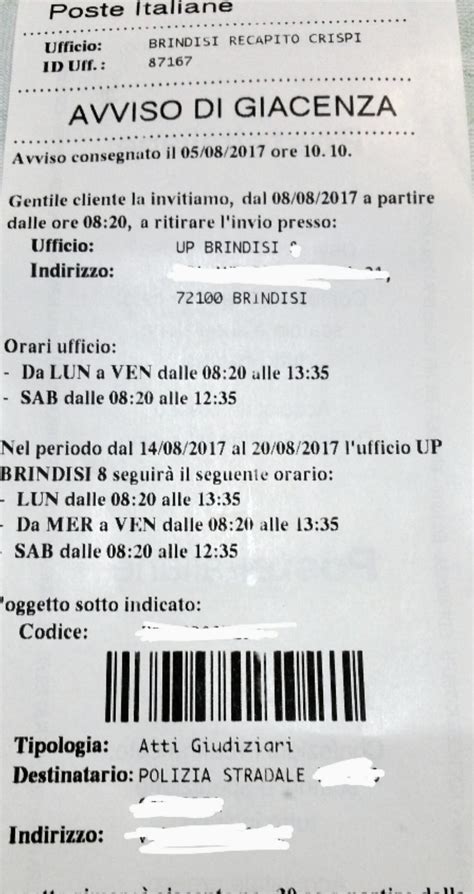 Avviso di giacenza raccomandata: codici per sapere che c'è .